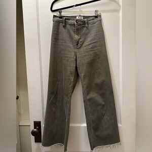 Pistola Wide Leg olive green jeans, size: 26